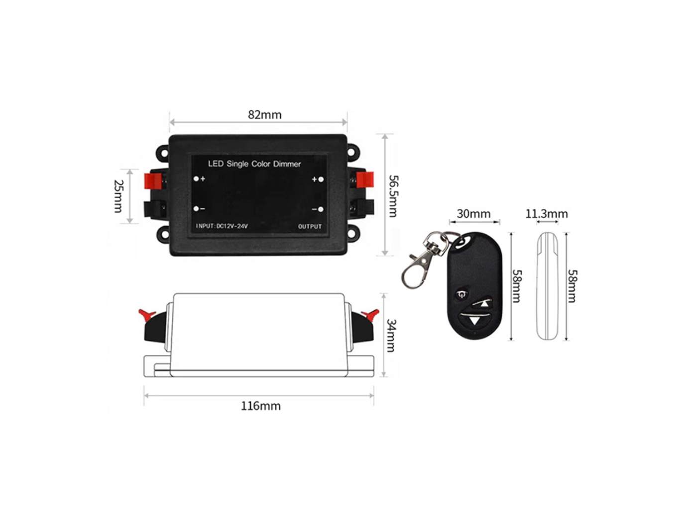 Диммер радио с брелоком 8А 12V/ 24V, SWG Standard 00000000934