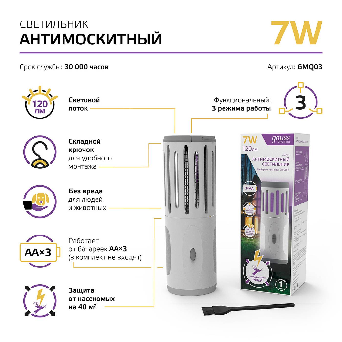 Антимоскитный светильник Mosquito Gauss GMQ03