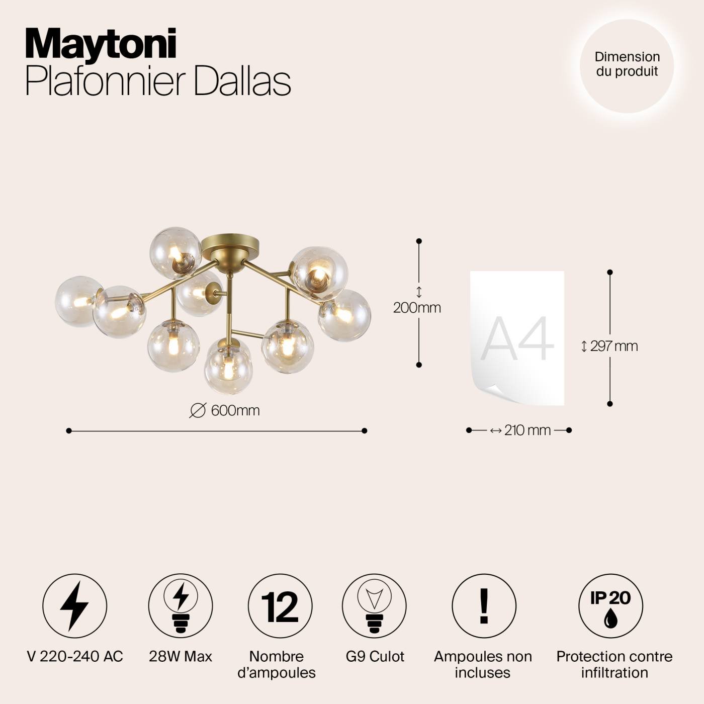 MOD545PL-12G Потолочная люстра Maytoni Dallas MOD545PL-12G