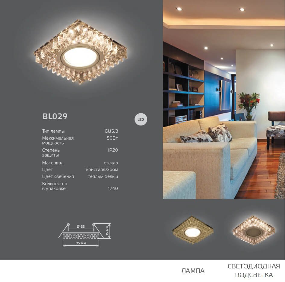 BL029 Встраиваемый светильник Gauss Backlight BL029