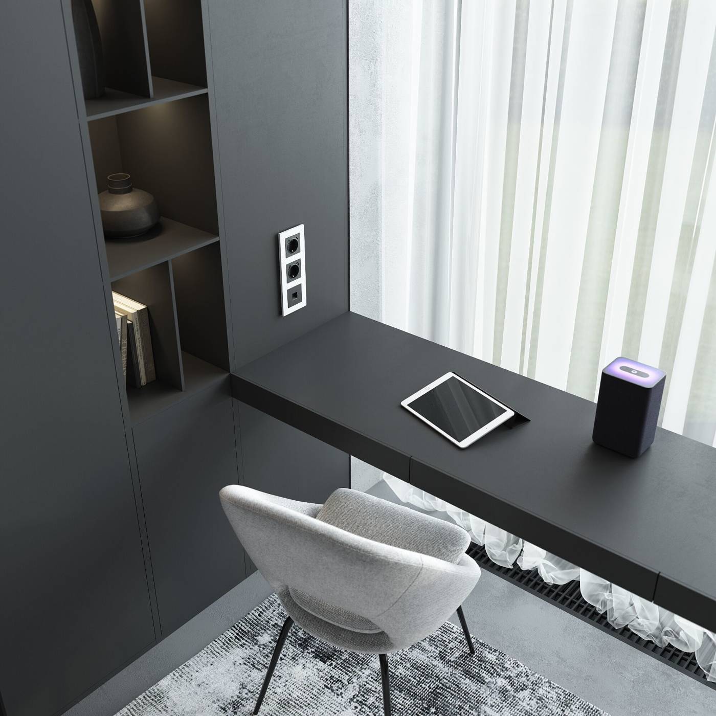 Розетка Werkel W5120108/ Розетка Ethernet RJ-45 cat. 6A экранированная (черный матовый)