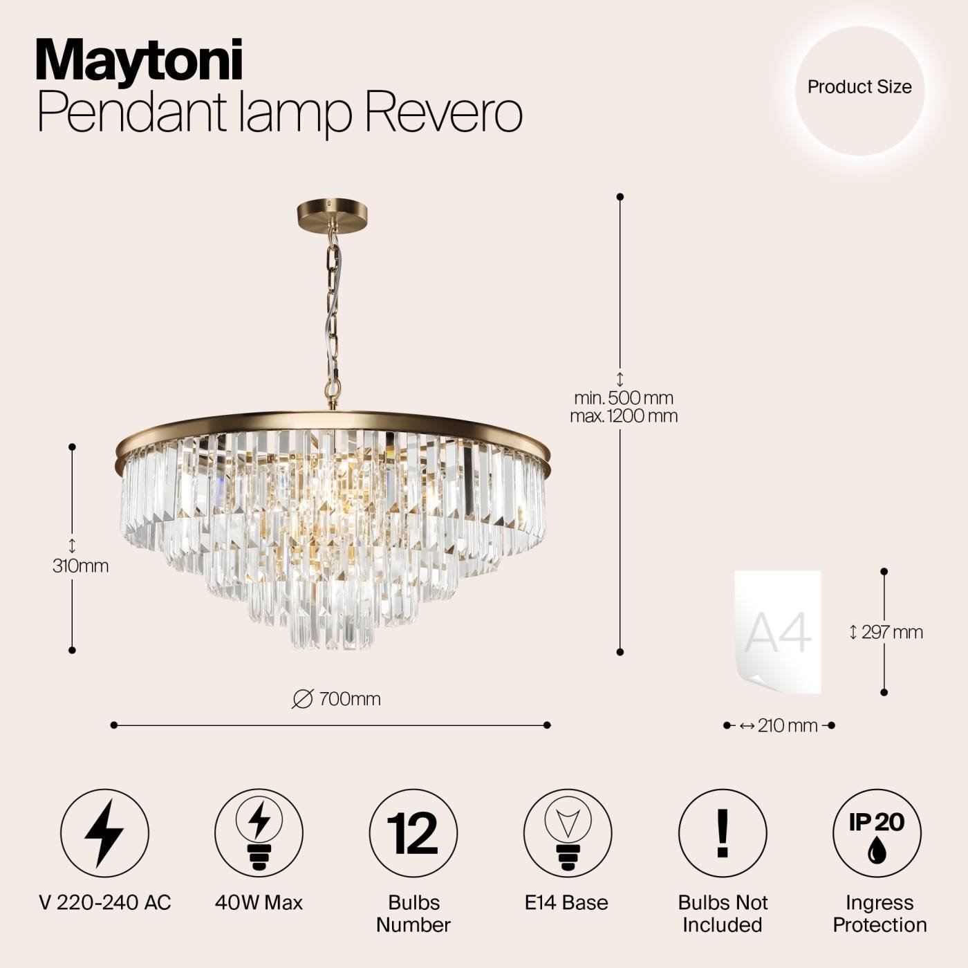 MOD085PL-12BS Подвесная люстра Maytoni Revero MOD085PL-12BS