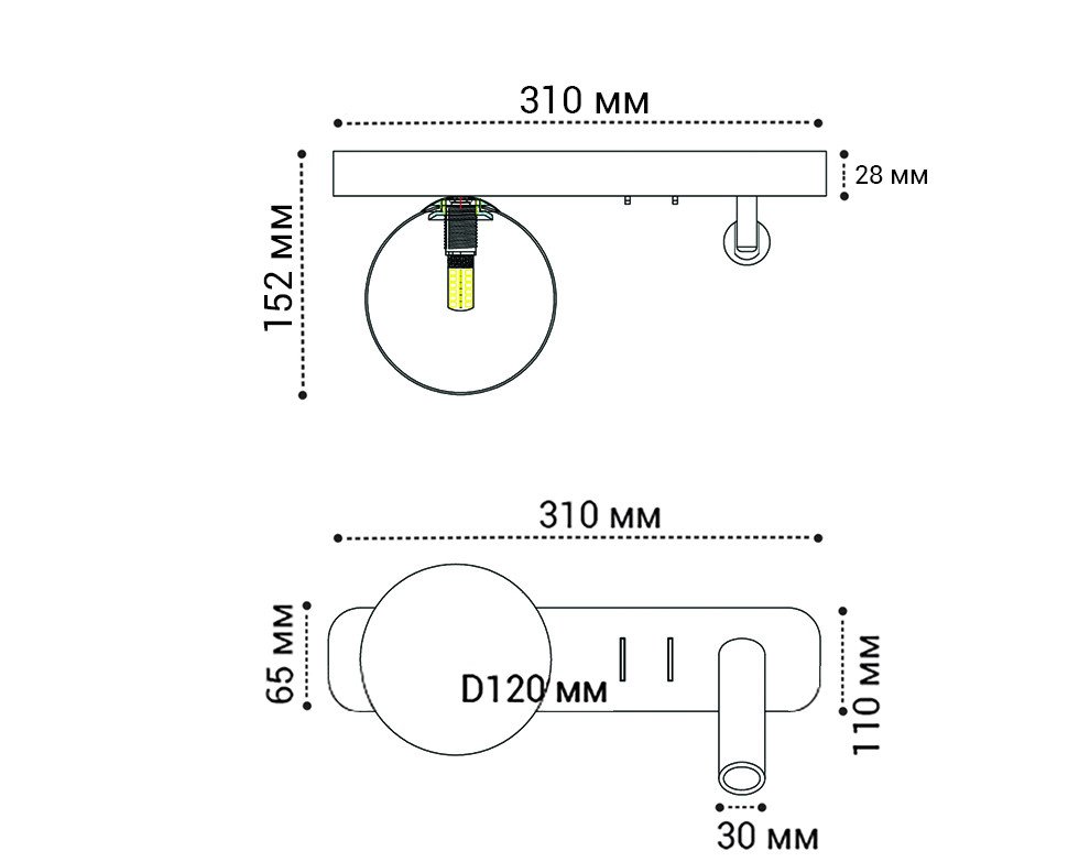 Настенный светильник Italline IT08 IT08-8024 black 3000K