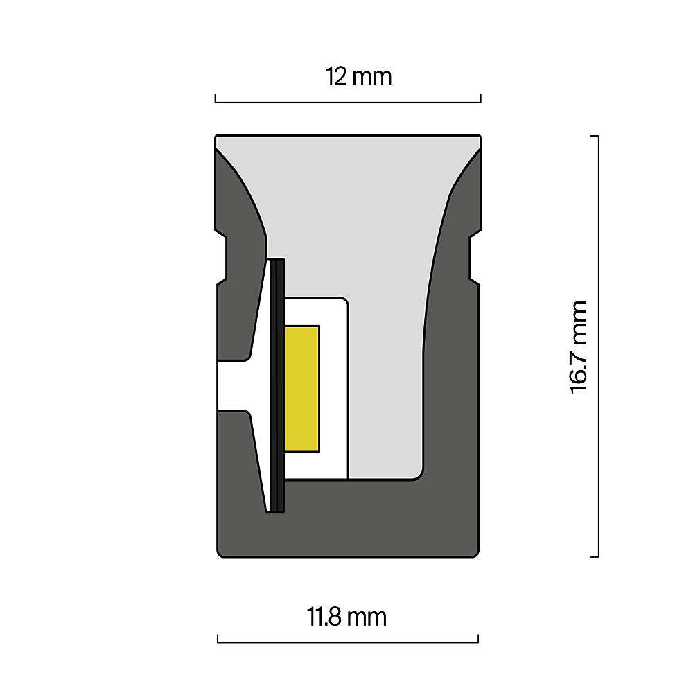 Гибкий неон 17x12 24В 12Вт/м RGBW 3000K IP67 5м Maytoni Изгиб поперек оптической оси 432003