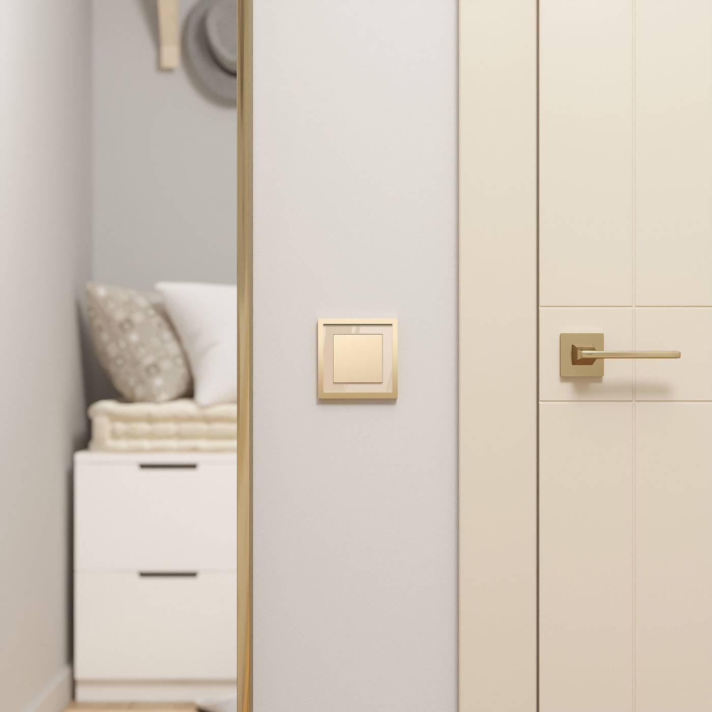 W0012851/ Рамка на 1 пост Baguette (айвори/латунь) Рамка Werkel W0012851/ Рамка на 1 пост Baguette (айвори/латунь)