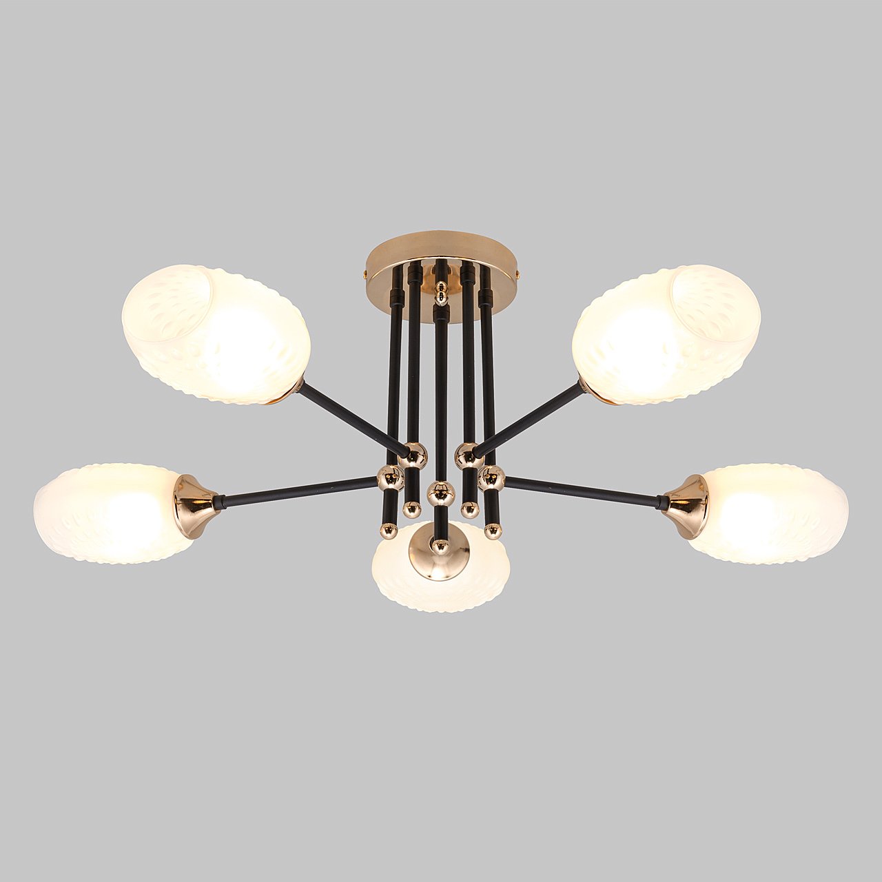 Потолочная люстра IMEX MD.4144-5-S-BK+FGD