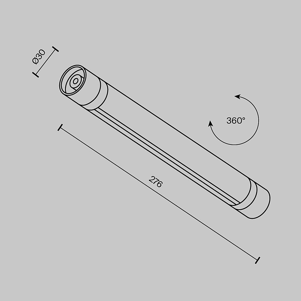 Шинопровод для системы Shelf 276 мм Maytoni Accessories for system Shelf CA012-TRX-300-B
