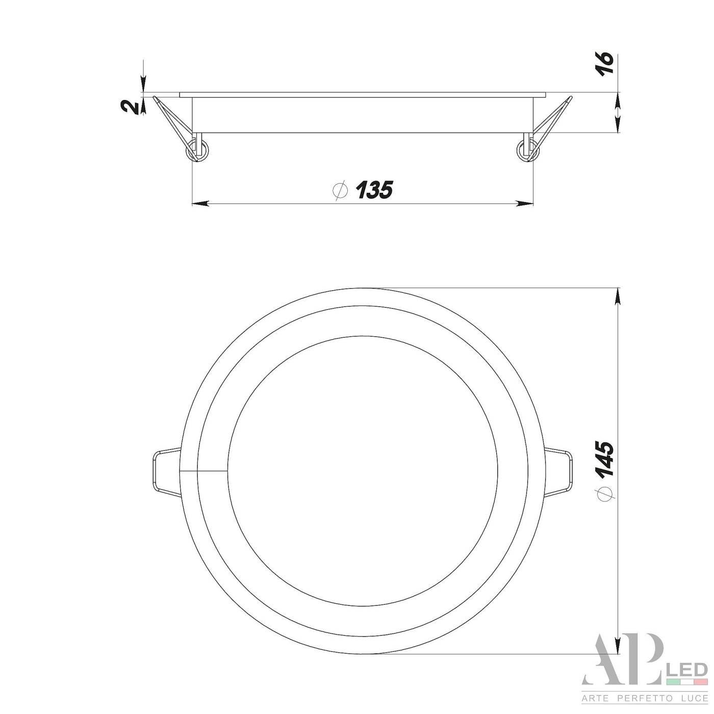 Встраиваемый светильник APL Led Ingrid 3322.LDY12016/12W/6K