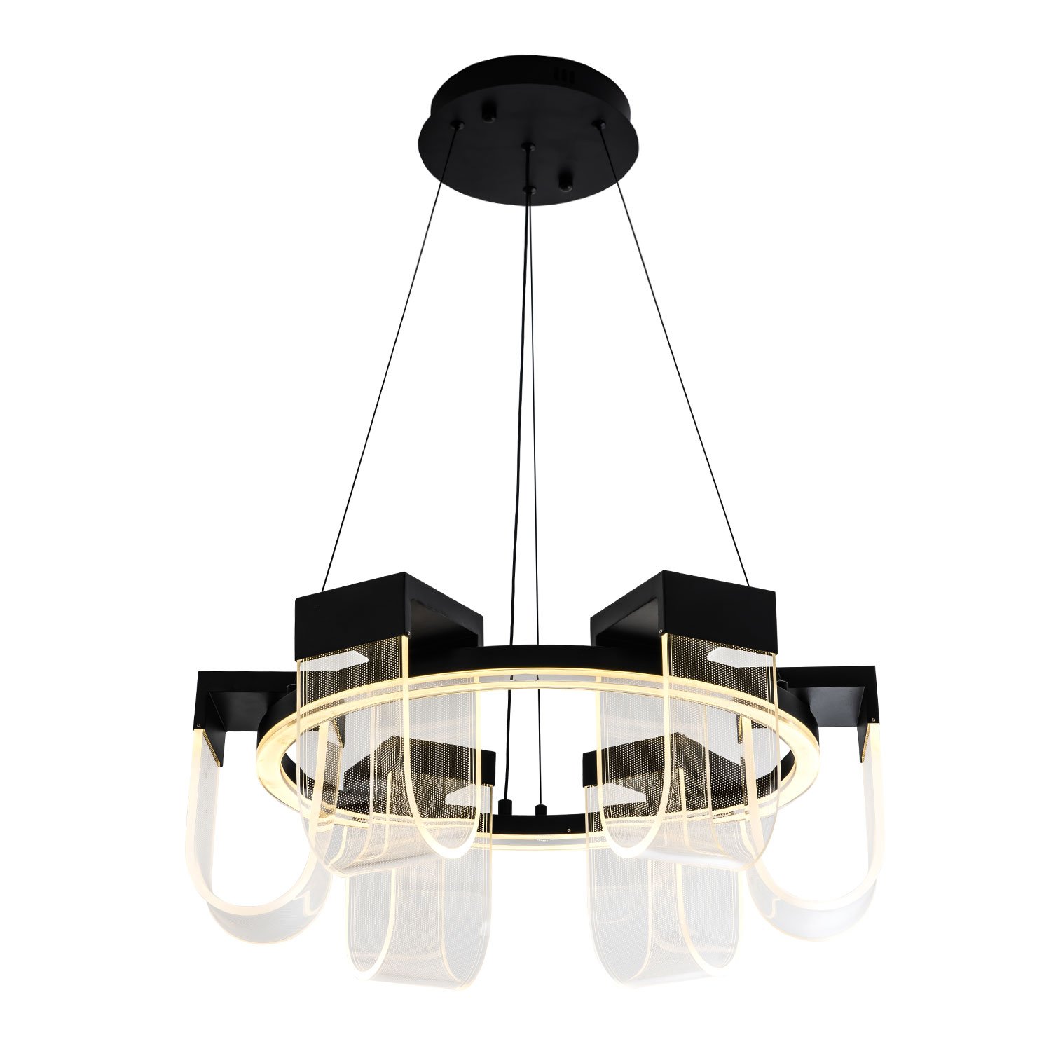 L7707-600 BK Подвесная люстра L LED4U L7707-600 BK