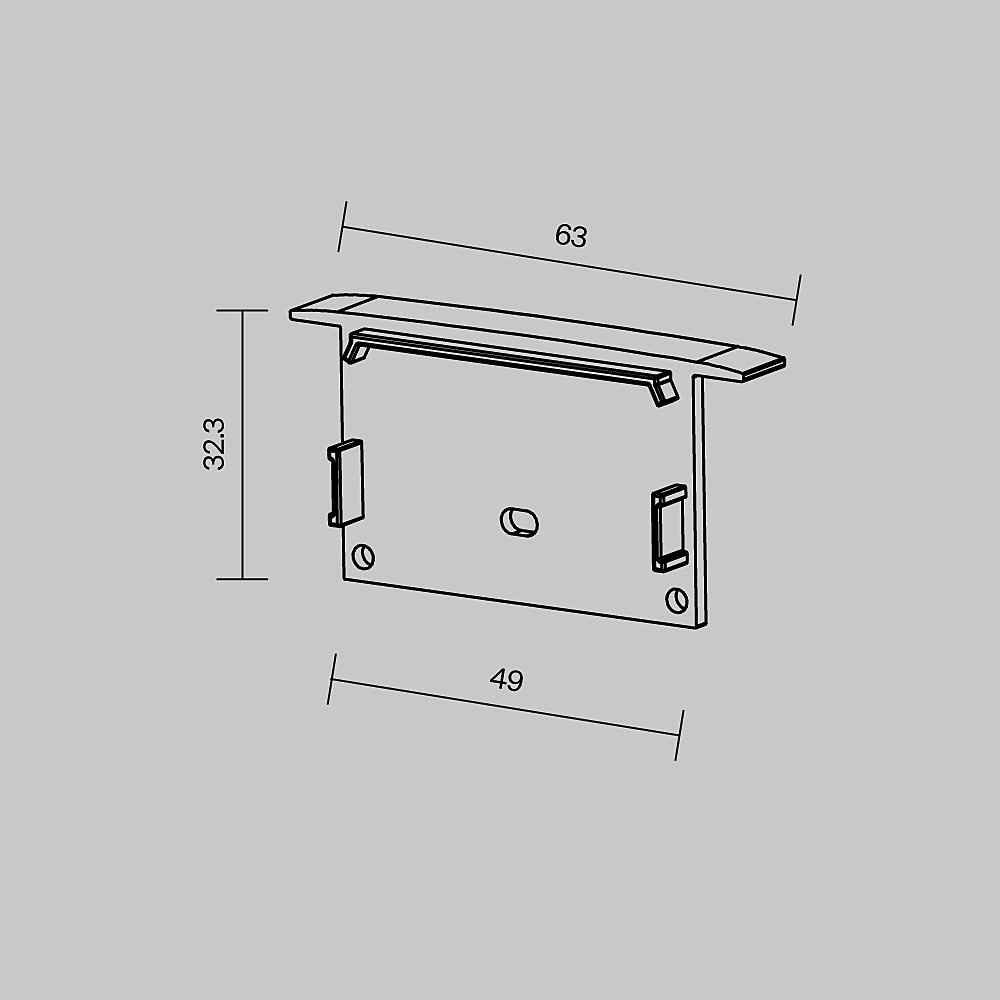 642003 Заглушка для профиля Maytoni Встраиваемый с накладным фланцем профиль 642003