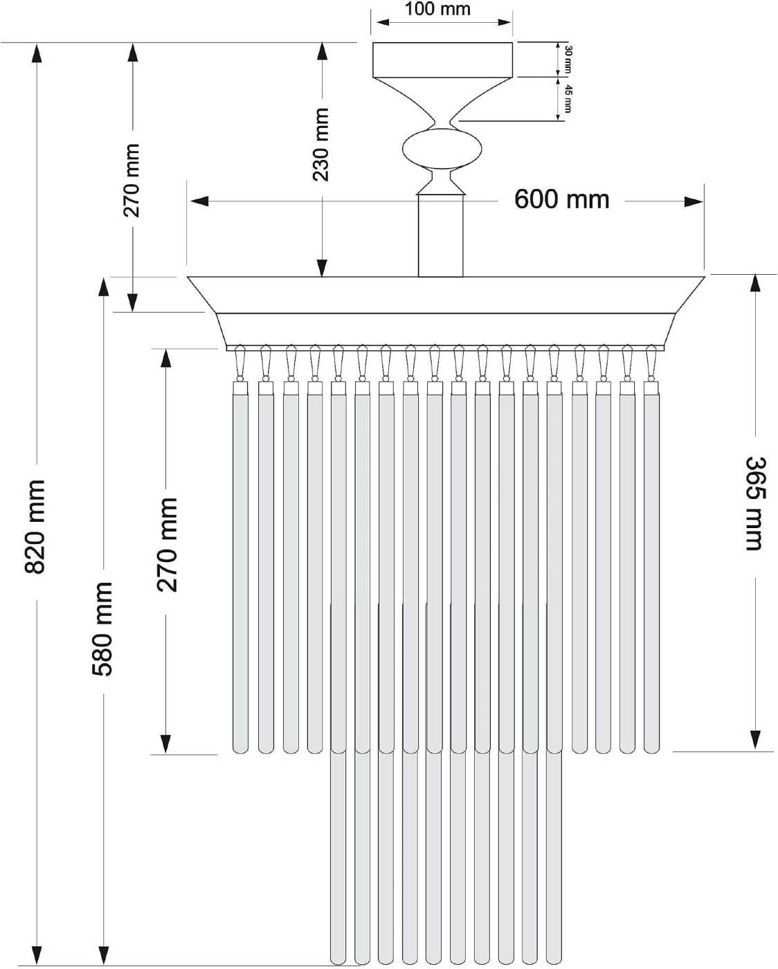 Потолочная люстра Kutek Fiore FIO-PL-9(P)600/270