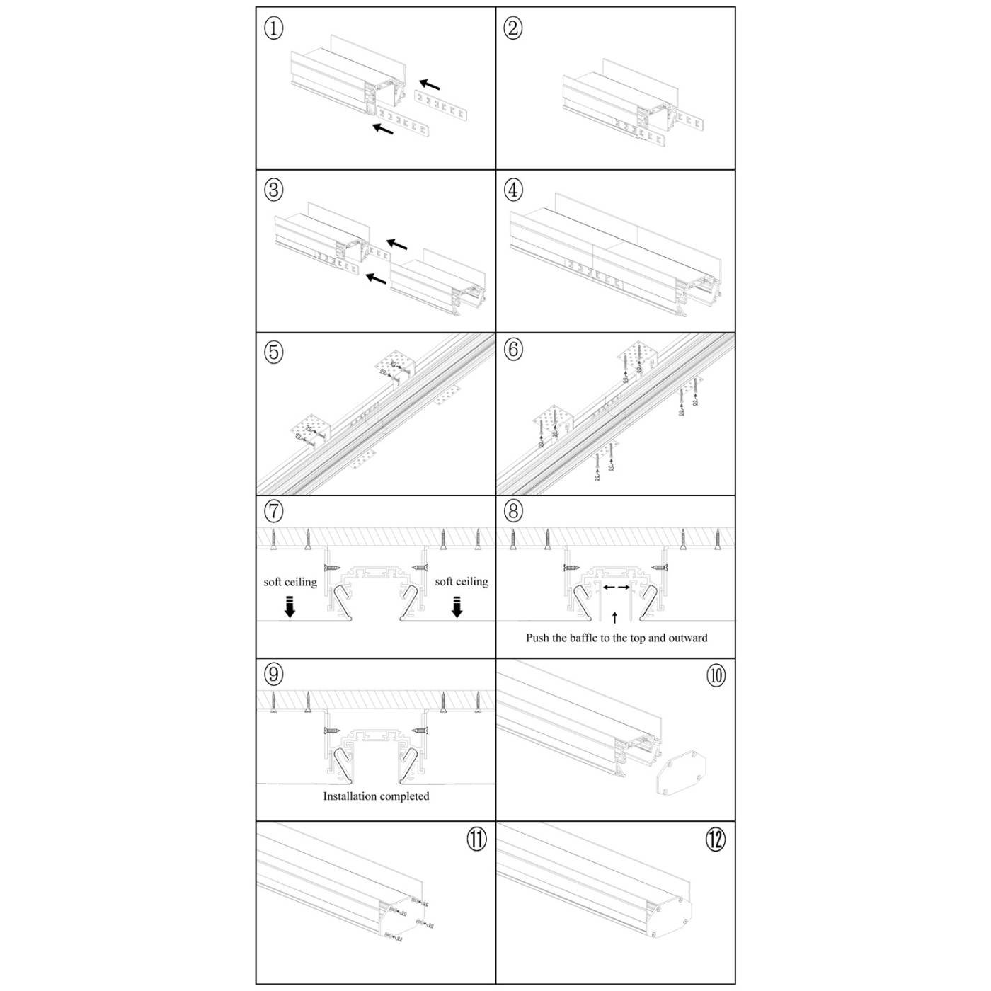 Шинопровод Reluce RL 06300 track rail 3000mm BK