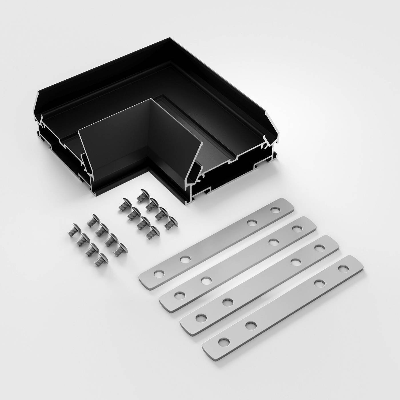 Коннектор угловой для монтажа в натяжной потолок однофазного шинопровода Elektrostandard 85235/00 Коннектор угловой для монтажа в натяжной потолок однофазного шинопровода черный