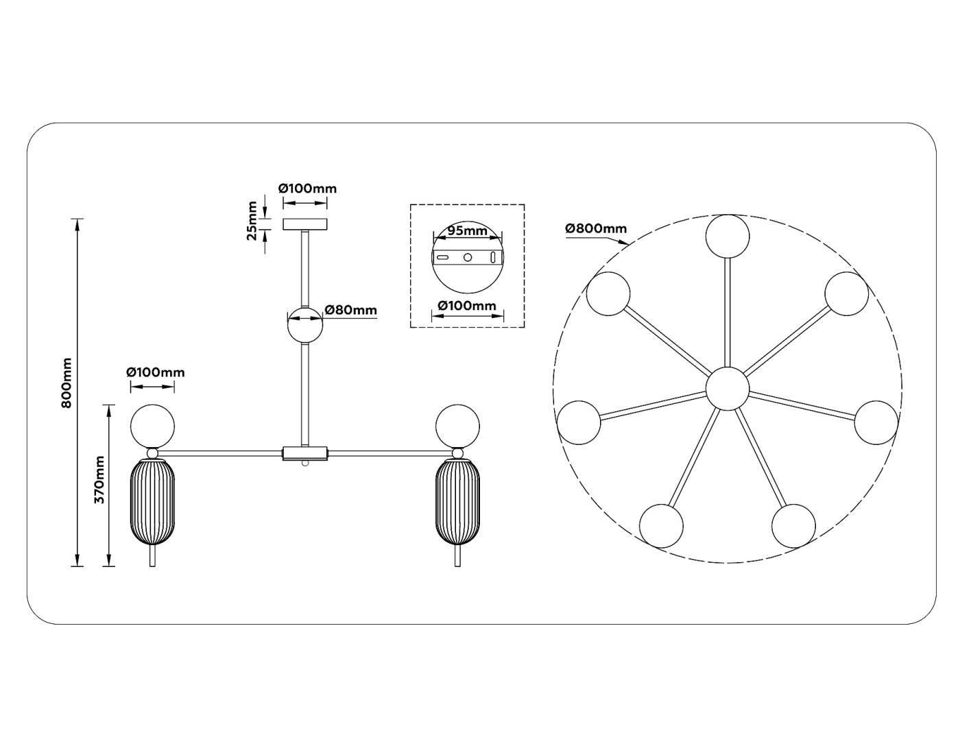 Люстра на штанге Ambrella Ceramo Modern LH53106