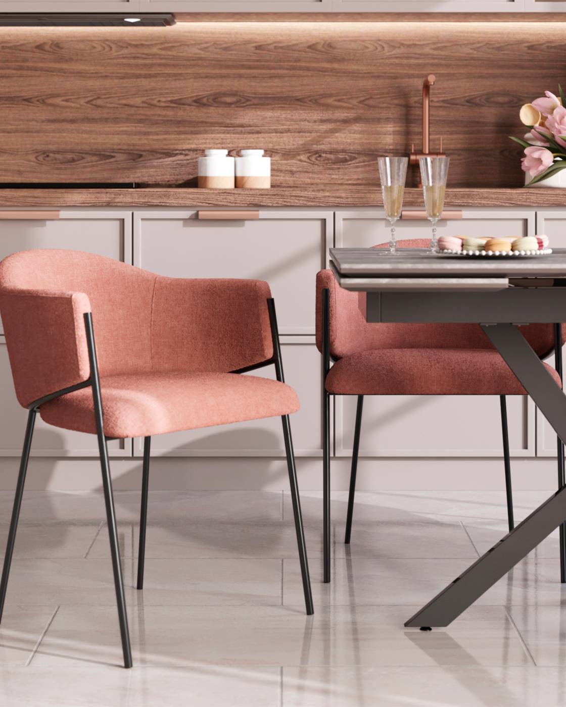 Обеденный стул Stool Group Carmel DC-3091 2087-5 black legs