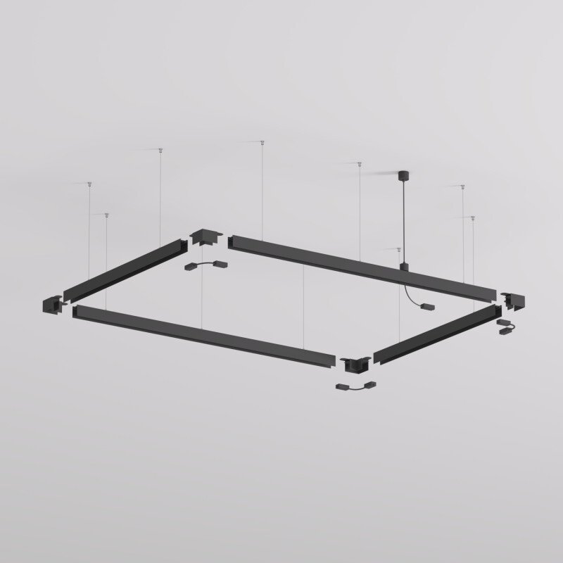 Подвод питания для подвесного монтажа трека SMART BASE, АС 220-240V, IP20, 5м Denkirs SMART BASE TR2124-BK