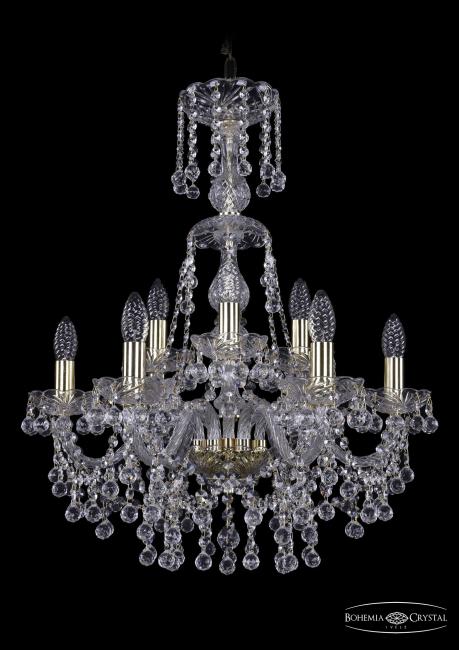 1409/6+3/195/XL-68 G Подвесная хрустальная люстра 1409 Bohemia 1409/6+3/195/XL-68 G