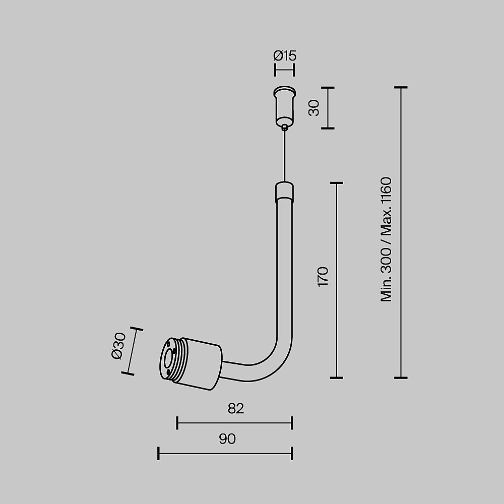 Заглушка для подвесного монтажа системы Shelf без ввода питания с тросом Maytoni Accessories for system Shelf CA024PL-B