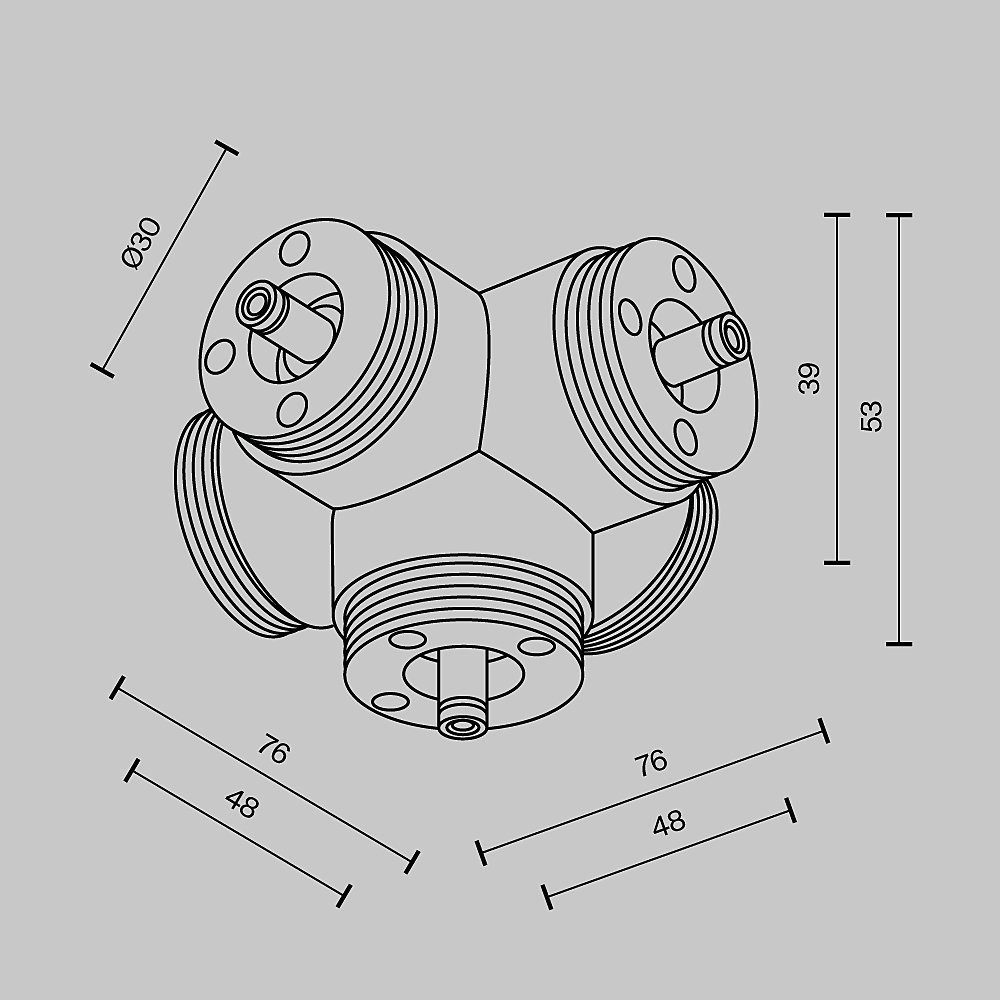 CA020L5C-B Пятиконечный коннектор для системы Shelf без ввода питания Maytoni Accessories for system Shelf CA020L5C-B