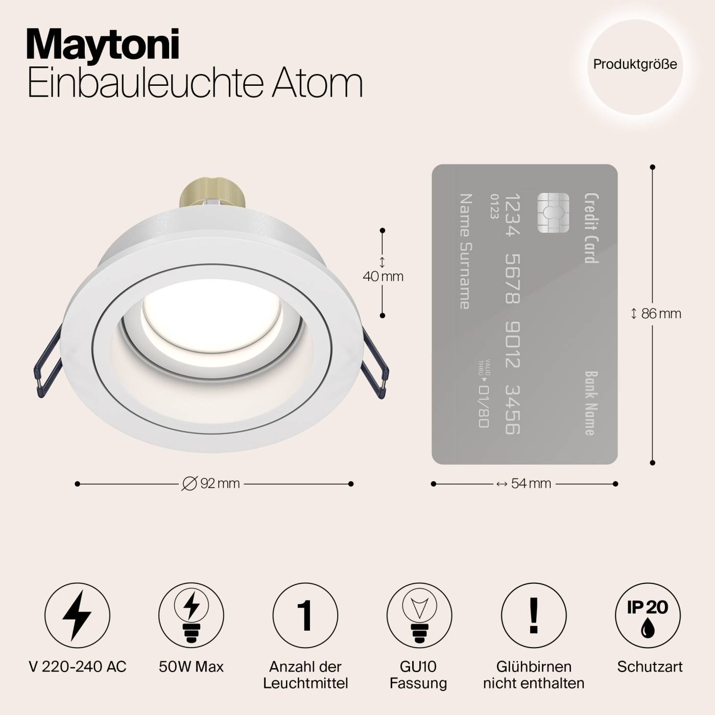 DL025-2-01W Встраиваемый светильник Maytoni Akron DL025-2-01W