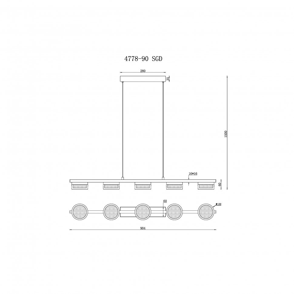 Светильник подвесной ILedex Link 4778-90 MBK+SGD