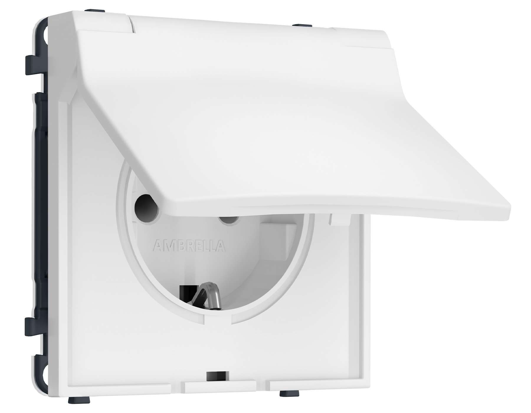 MS828010 MS828010 Комплект механизма электрической розетки SIGMA Белый мягкое касание 50Hz 2P+E с/з с/ш и крышкой IP44 16A-250V QUANT PRO (SP8280, PR141)