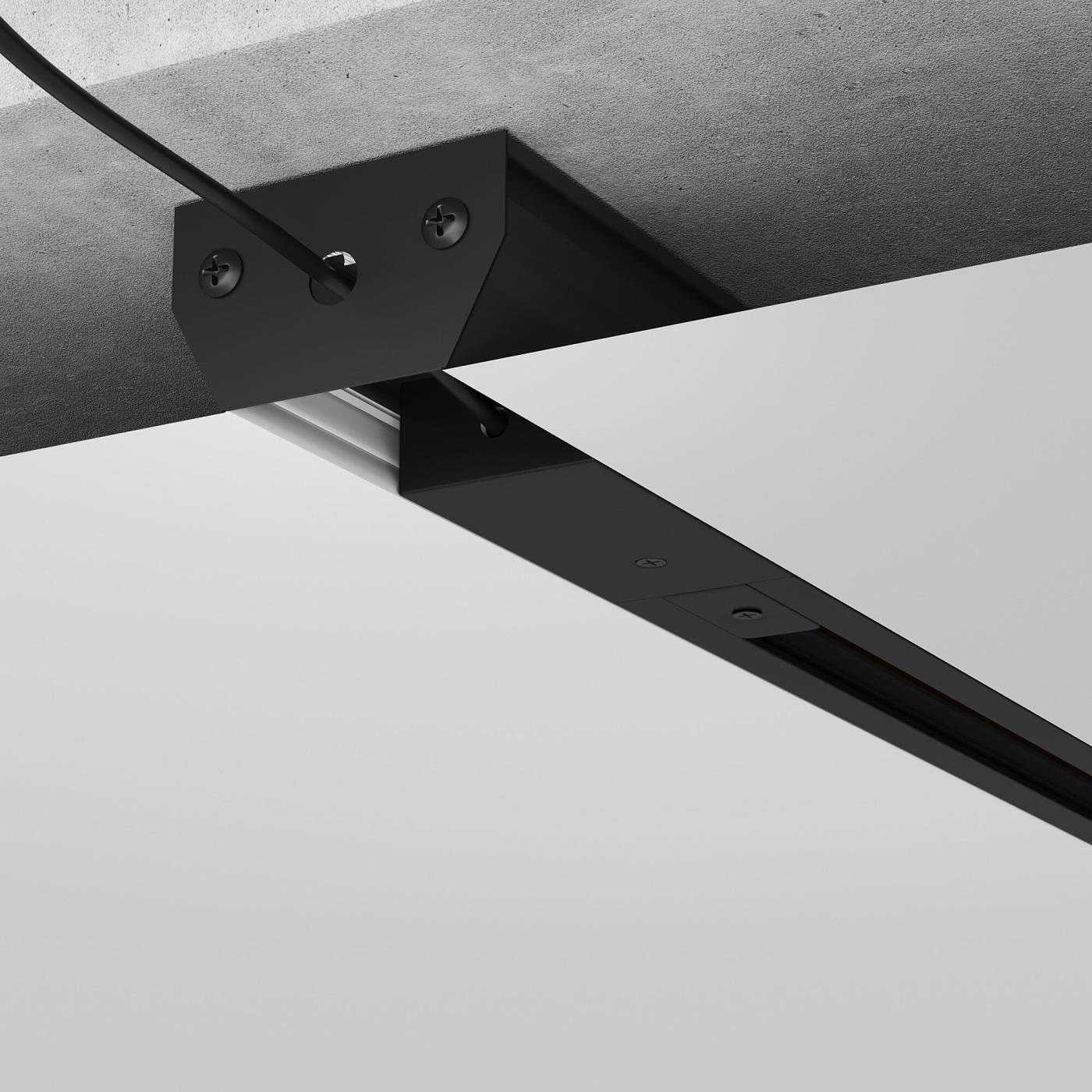 Алюминиевый профиль для монтажа в натяжной потолок однофазного шинопровода Elektrostandard 85234/00 Алюминиевый профиль для монтажа в натяжной потолок однофазного шинопровода черный (2м)