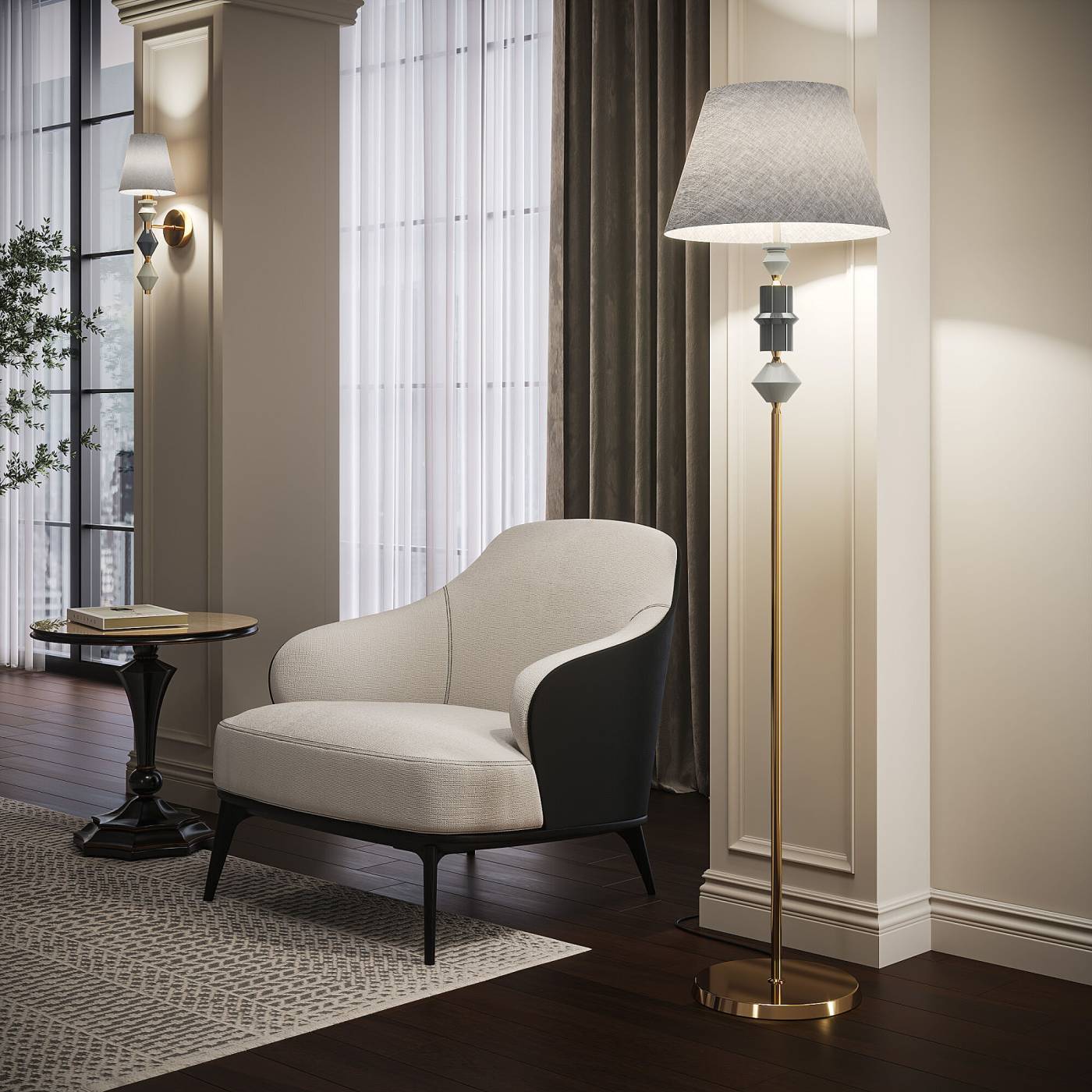 109012 латунь Торшер Eurosvet Olaria 109012 латунь