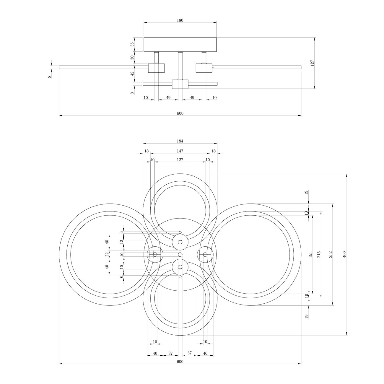 10224/4LED 56W Потолочная люстра Escada 10224/4LED 56W