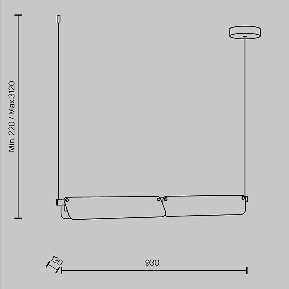 Светильник подвесной Maytoni Flat MOD296PL-L20BS3K