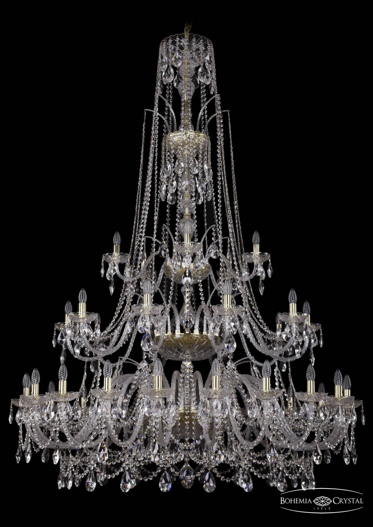 1411/20+10+5/530/XL-202/3d G Подвесная хрустальная люстра 1411 Bohemia 1411/20+10+5/530/XL-202/3d G