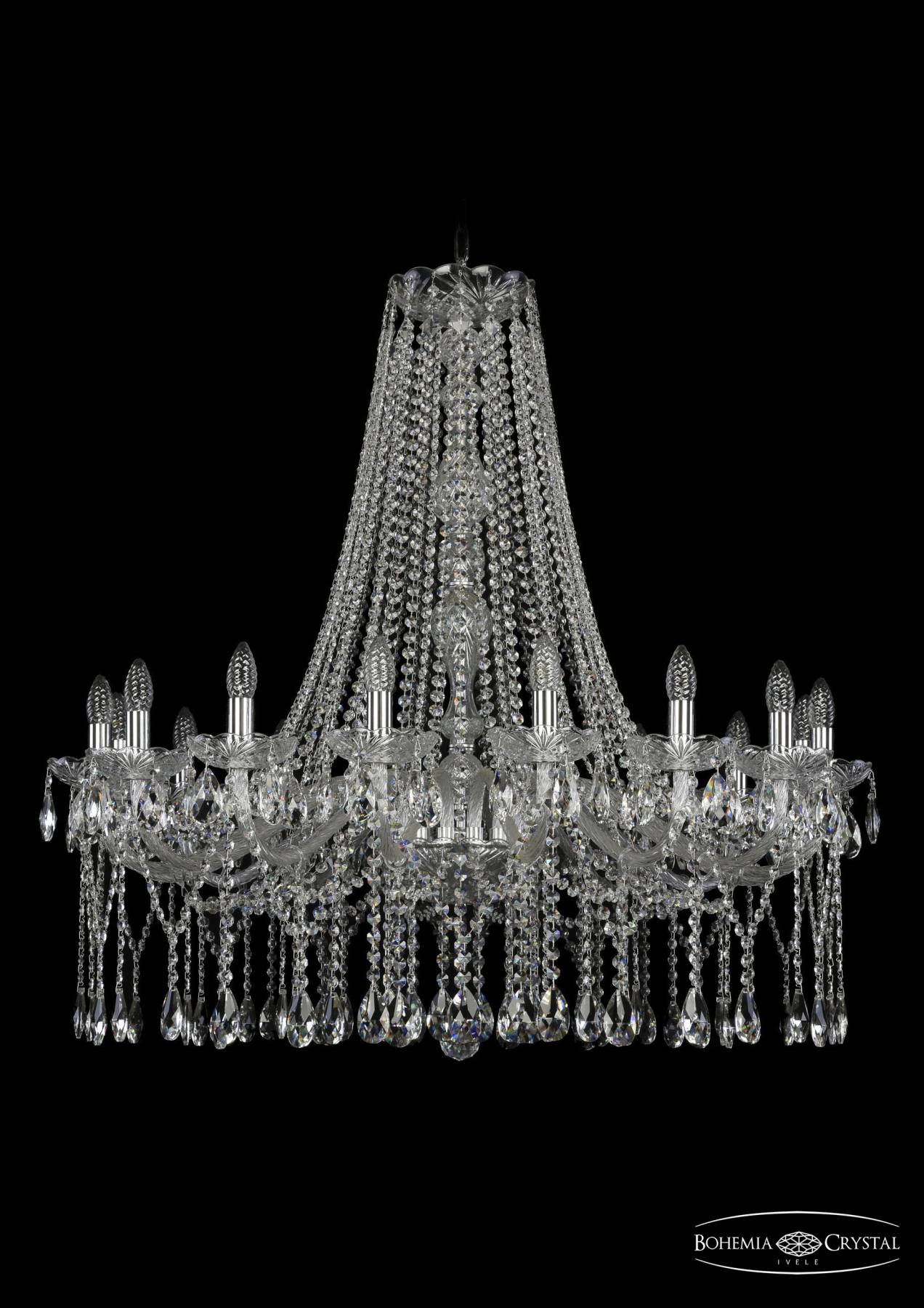 1413/16/360/h-100 Ni Подвесная хрустальная люстра 1413 Bohemia 1413/16/360/h-100 Ni