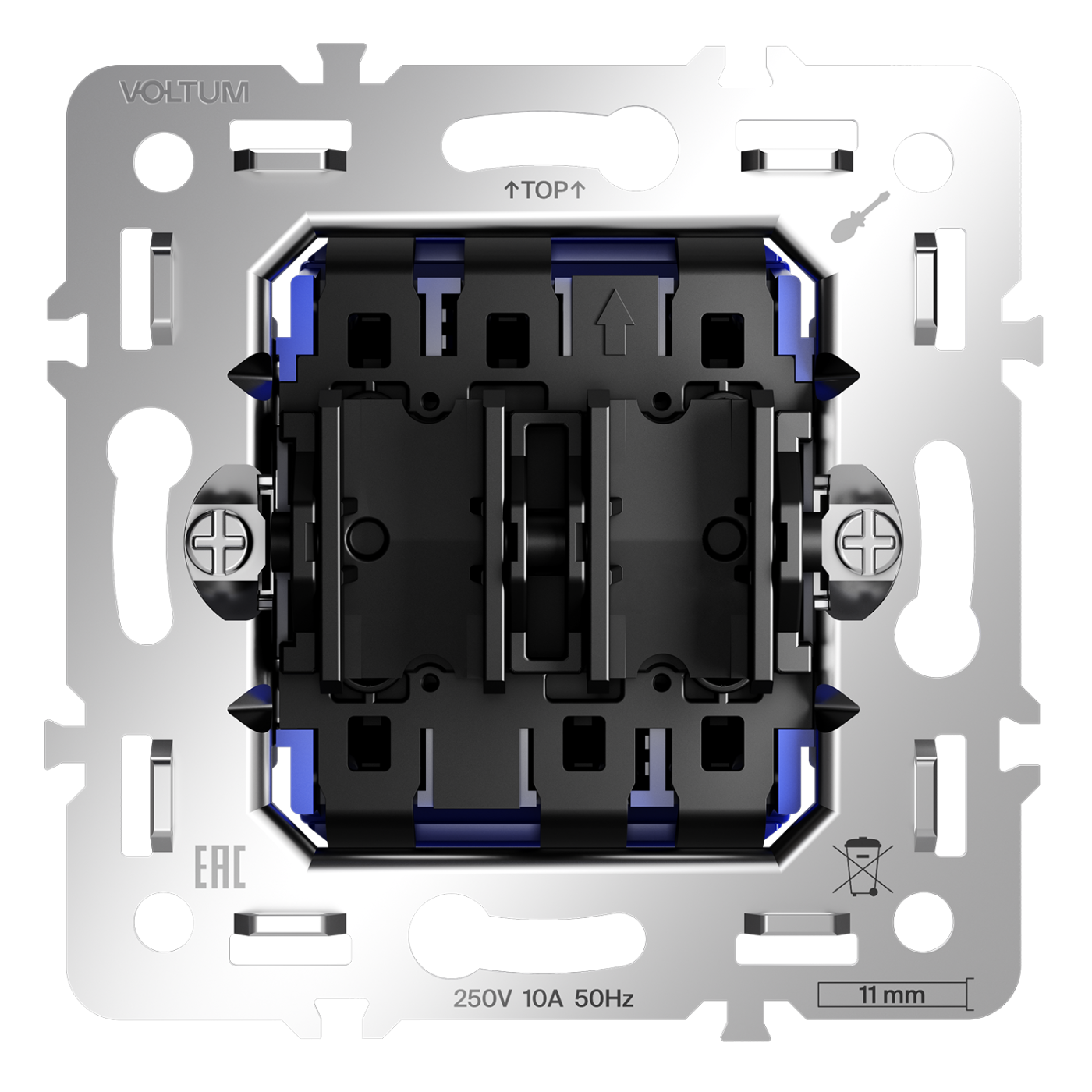 Механизм проходного переключателя двухклавишного 10А, S70