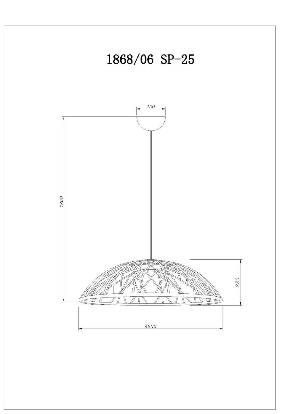 1868/06 SP-25 Светильник подвесной Divinare Cervantes 1868/06 SP-25