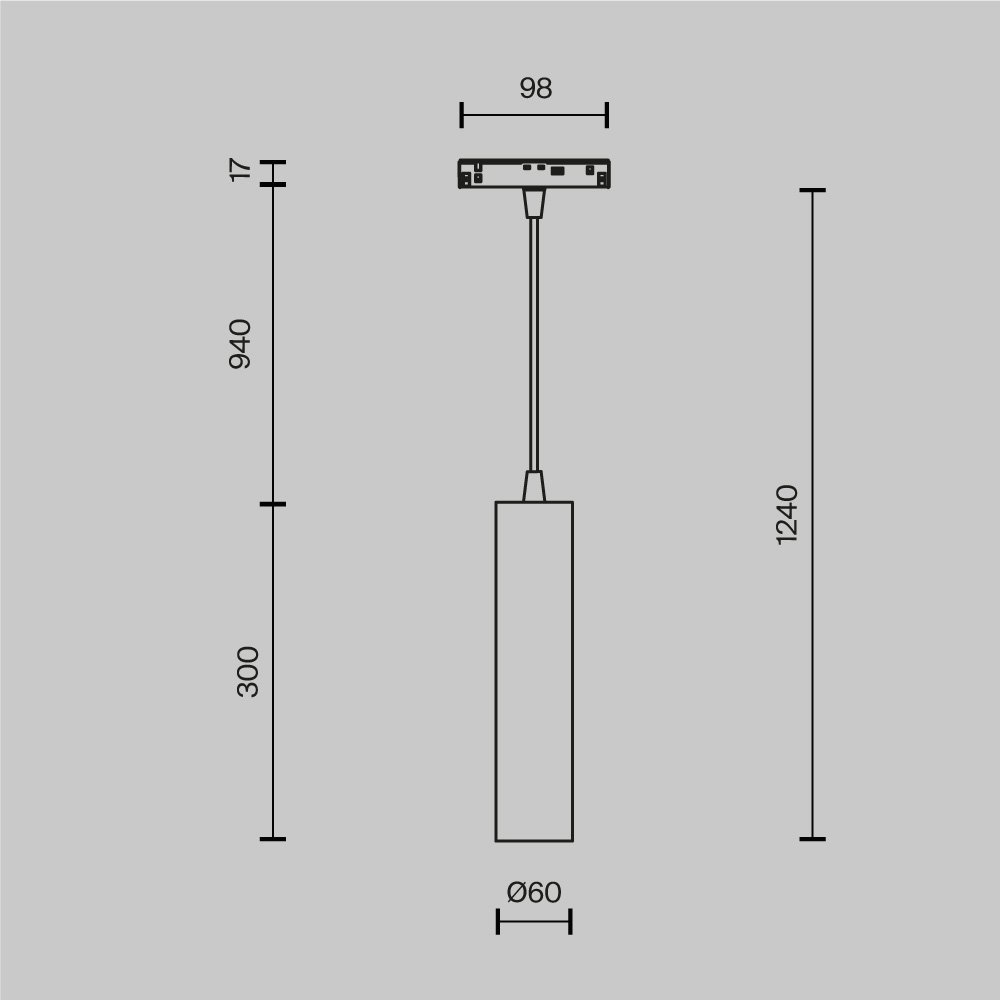 Трековый светильник Focus LED Maytoni TR016-2-12W4K-B-1