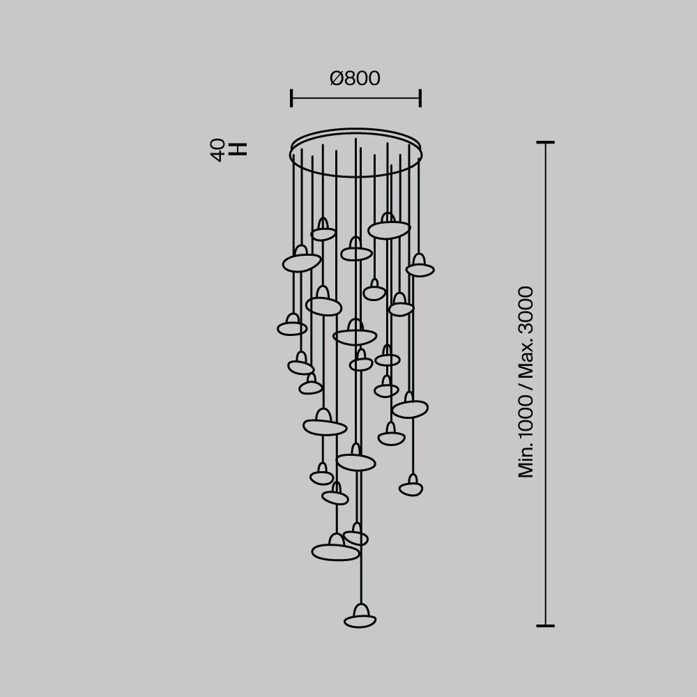 Подвесная люстра MS Modelux MS.2326.25 BK