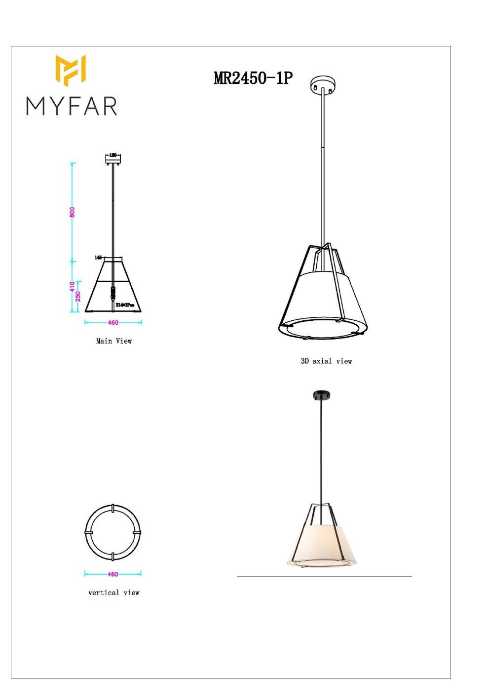 MR2450-1P Светильник подвесной MyFar Finn MR2450-1P