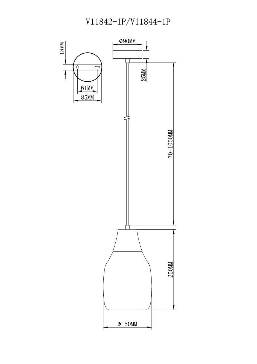 Светильник подвесной Moderli Adalina V11844-1P