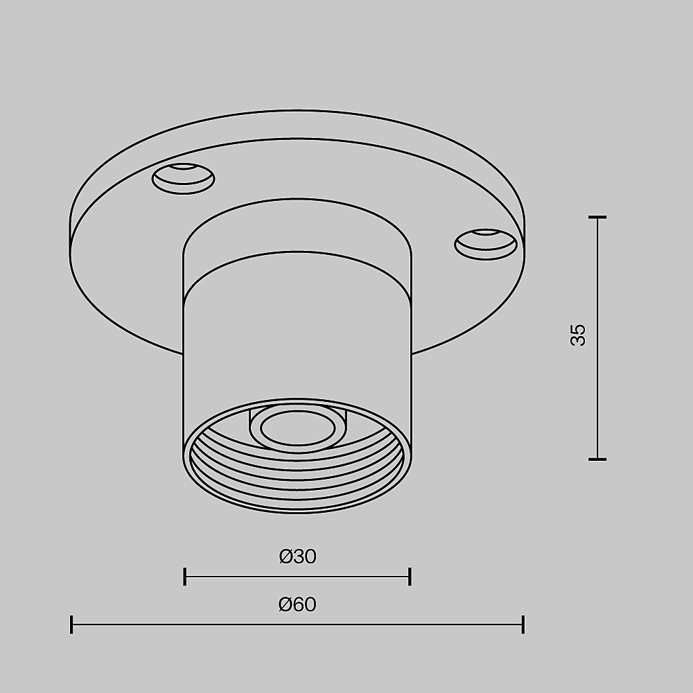 CA023BI-B Основание для накладного монтажа системы Shelf с внутренней резьбой без ввода питания Maytoni Accessories for system Shelf CA023BI-B