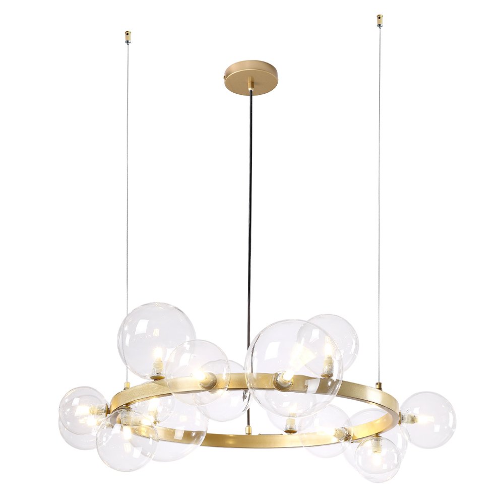 Подвесная люстра Crystal Lux Agata AGATA SP15 V2 GOLD/TRANSPARENTE
