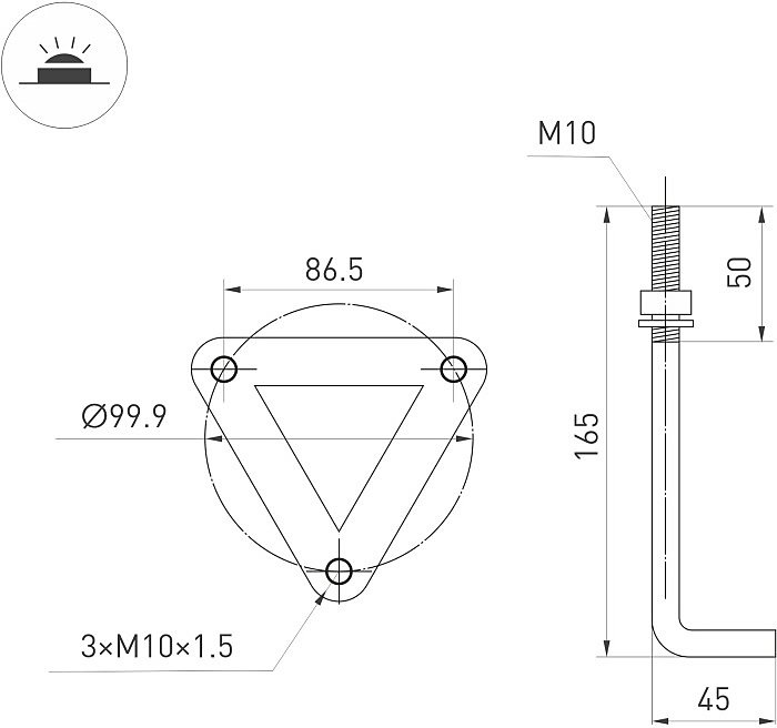 Уличный наземный светильник Arlight Fresnel 047688