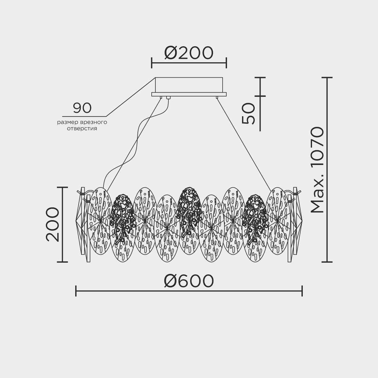 ML.9529.600 GD Подвесная люстра ML Modelux ML.9529.600 GD
