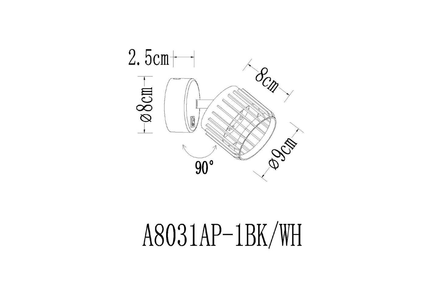Светильник спот Arte Lamp Atria A8031AP-1WH