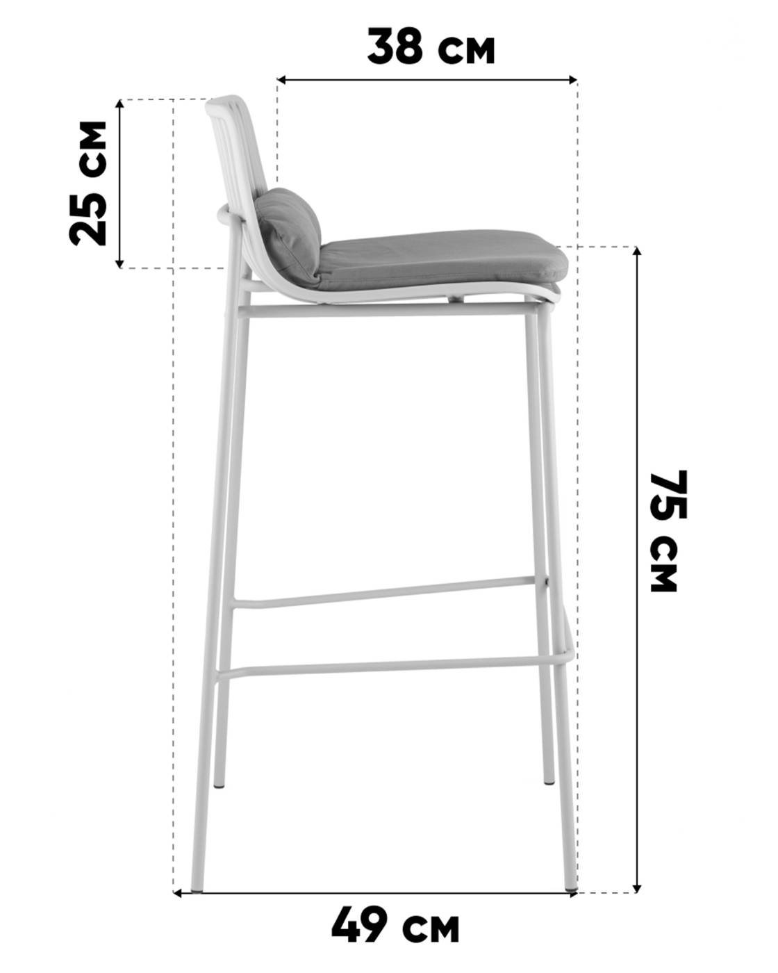 D-012H-75 grey Барный стул Stool Group Louran D-012H-75 grey