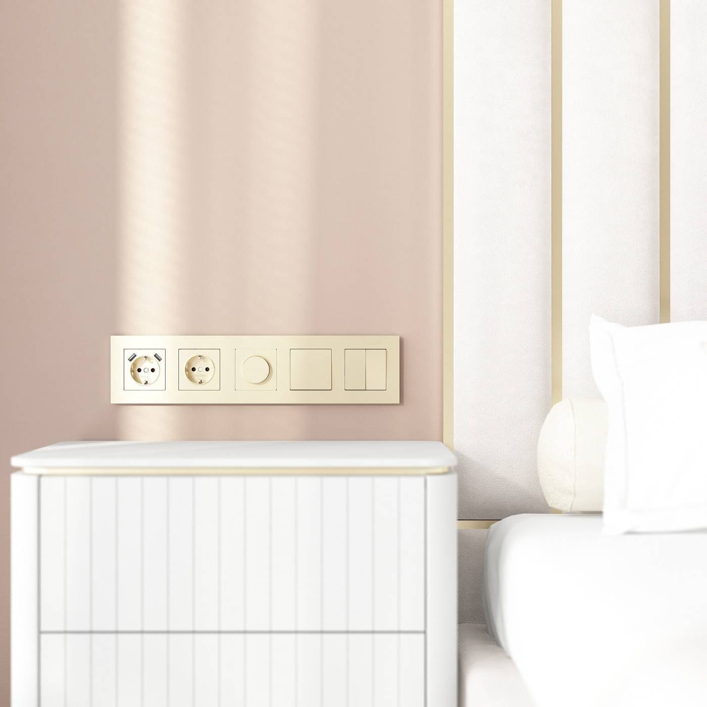 Рамка Werkel W0052911/ Рамка на 5 постов Slab (шампань софт)