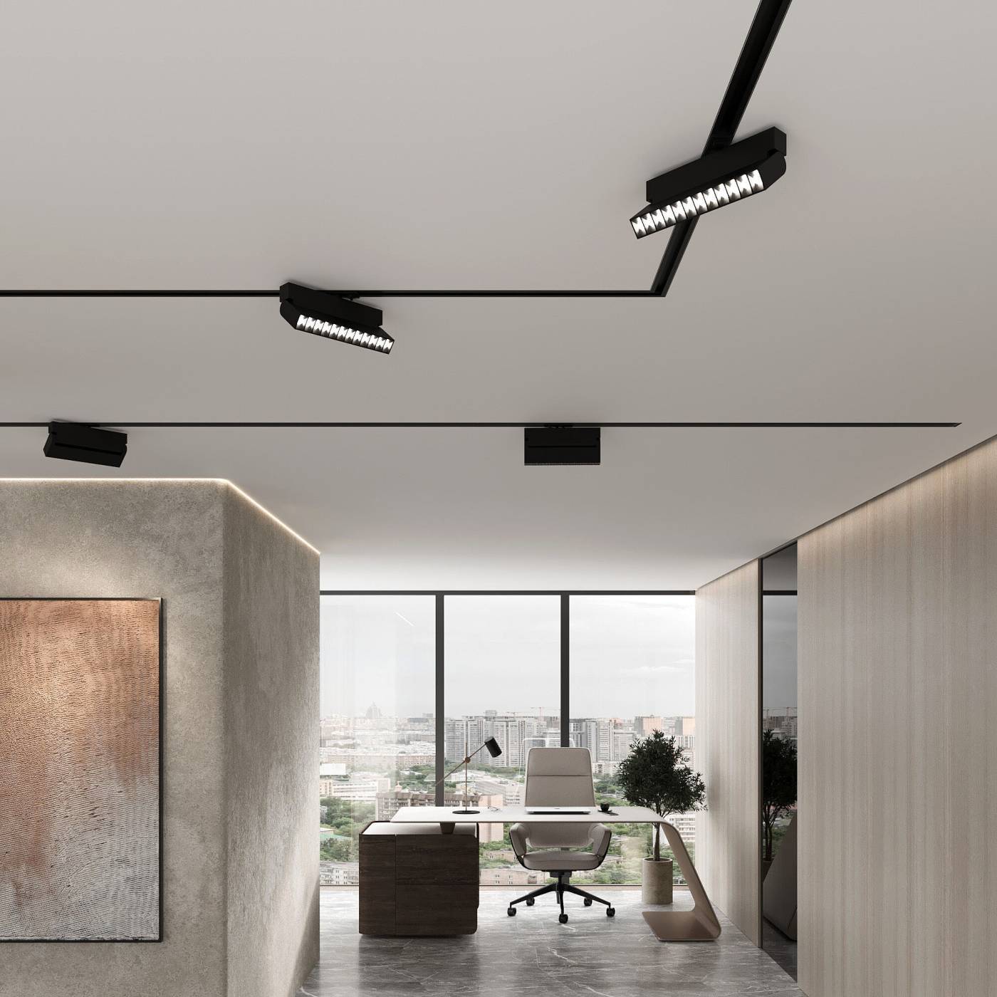 Алюминиевый профиль для монтажа в натяжной потолок однофазного шинопровода Elektrostandard 85234/00 Алюминиевый профиль для монтажа в натяжной потолок однофазного шинопровода черный (2м)