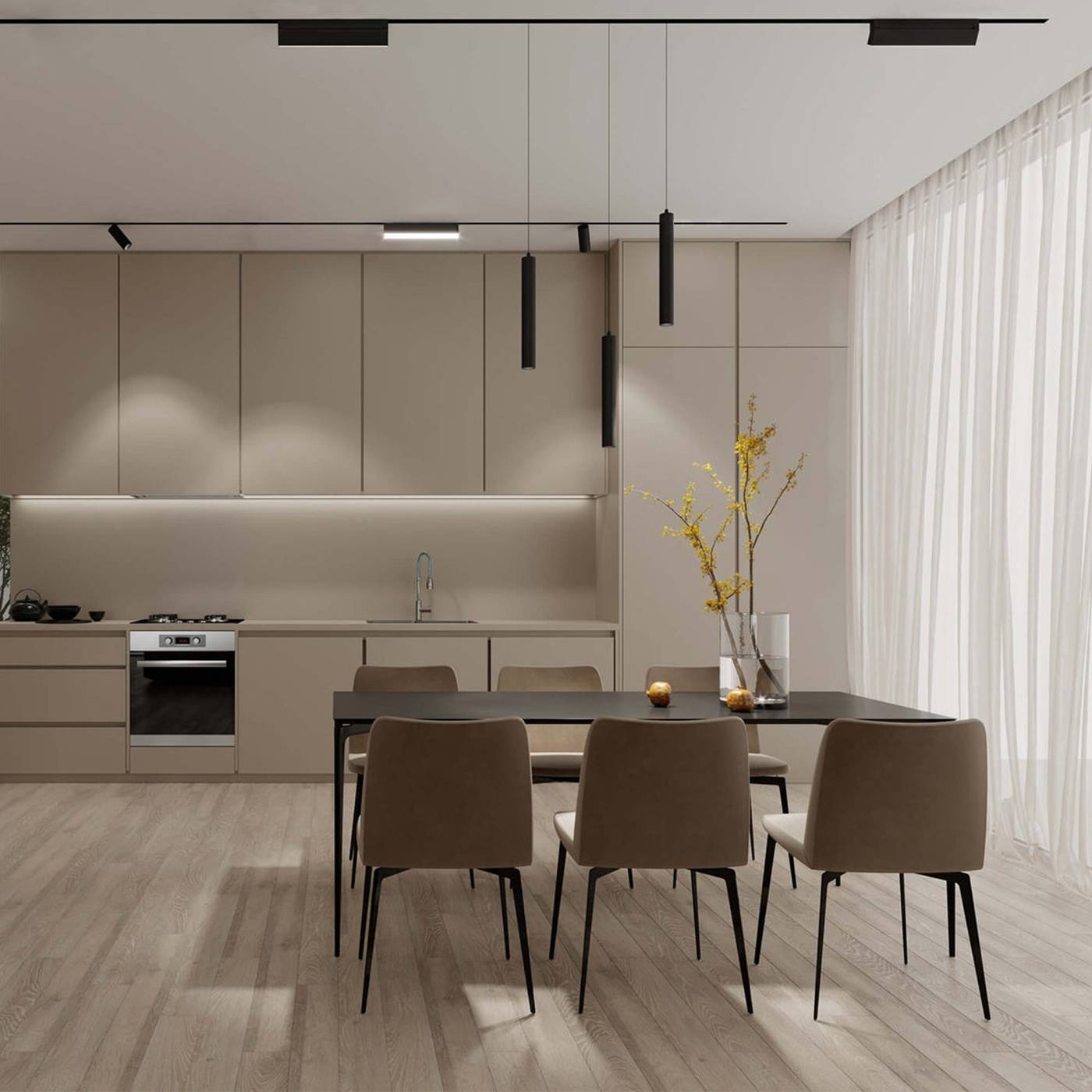 Трековый светильник Uniel ULB-M80-22W/4000K/35 BLACK