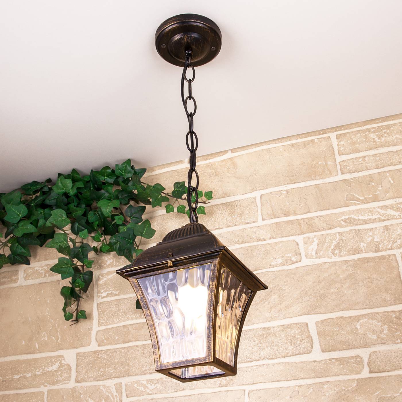 Уличный подвесной светильник Elektrostandard Apus Apus H черное золото (GL 1009H)