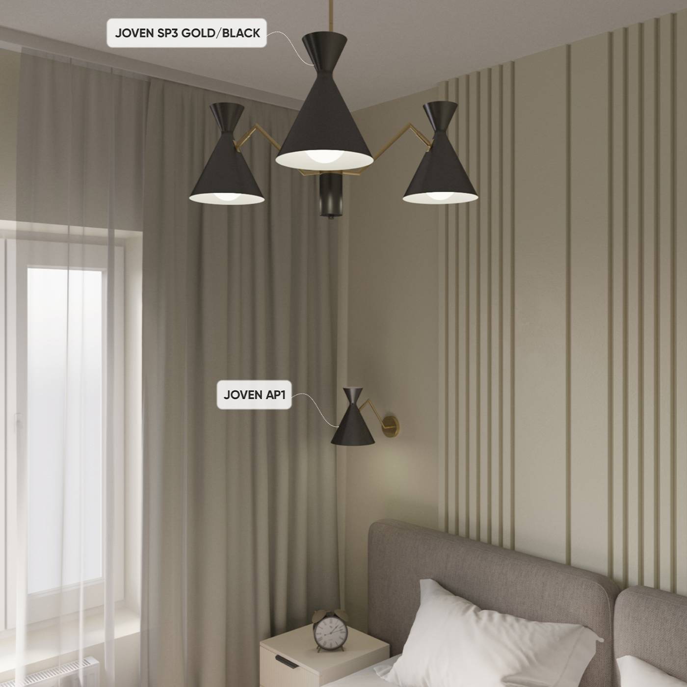 JOVEN AP1 GOLD/BLACK Настенное бра Crystal Lux Joven JOVEN AP1 GOLD/BLACK