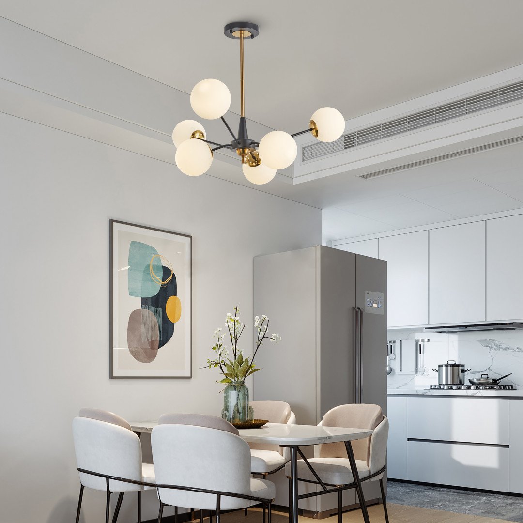 279808/6 BK/GD Люстра на штанге Arte Milano Neapolis79808 279808/6 BK/GD